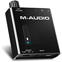 M-Audio Bass Traveler - Amplificador portátil de auriculares alimentado por batería cos 2 salidas y potenciador de 2…